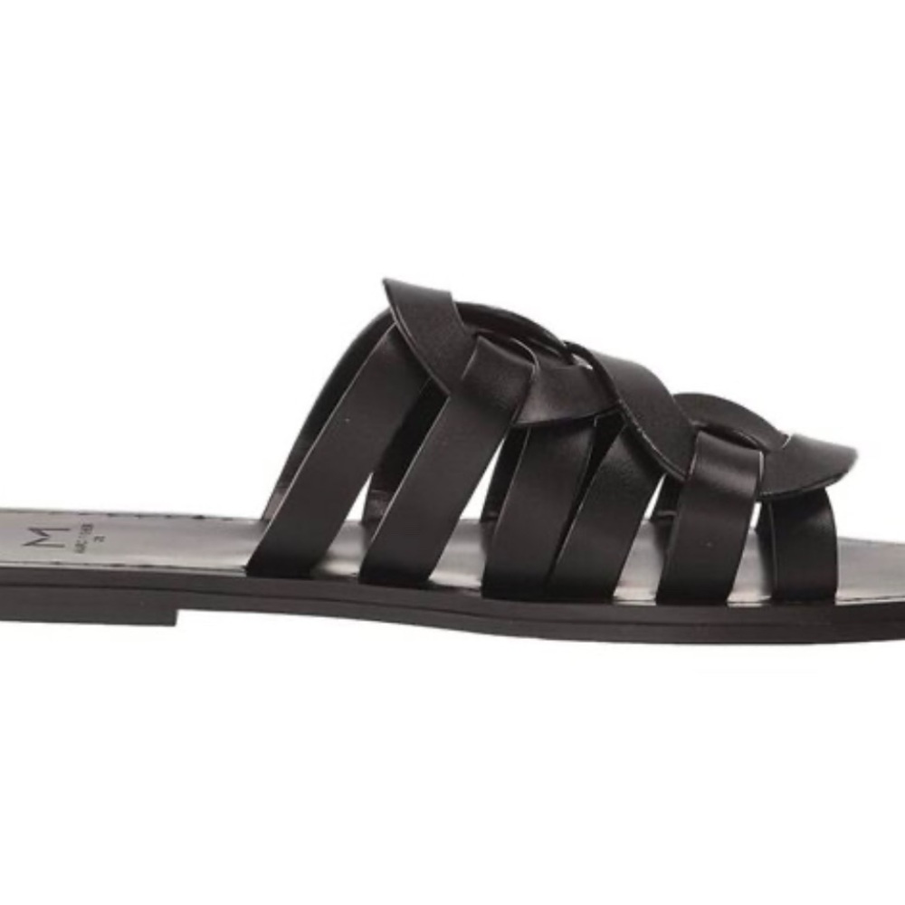 Marc Fisher LTD black kimiko Leather upper slide sandals NWT size 6m… - Picture 5 of 14